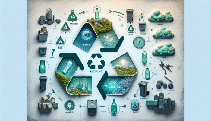 Recycling Laws for UK House Clearance: Infographic showing the UK's recycling hierarchy from Waste Framework Directive, with icons for household recycling and compliance.
