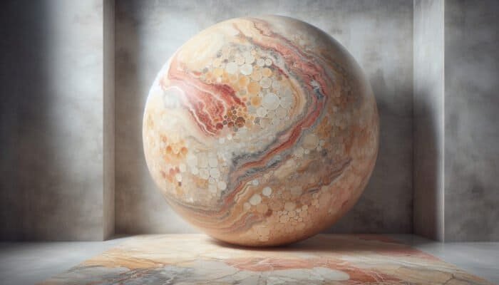 A sealed travertine floor maintaining vibrant colours and patterns, resisting dullness from dirt and wear.