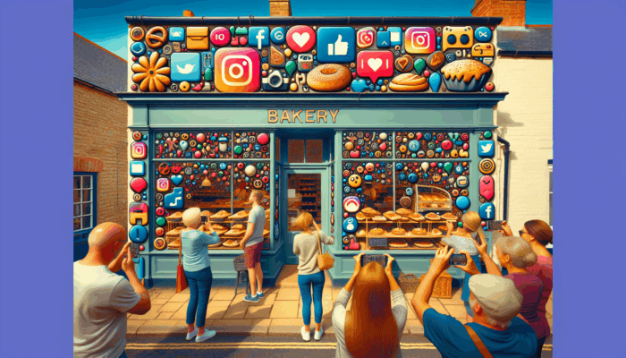 Local bakery in Chipping Campden using social media to showcase baked goods and engage customers.