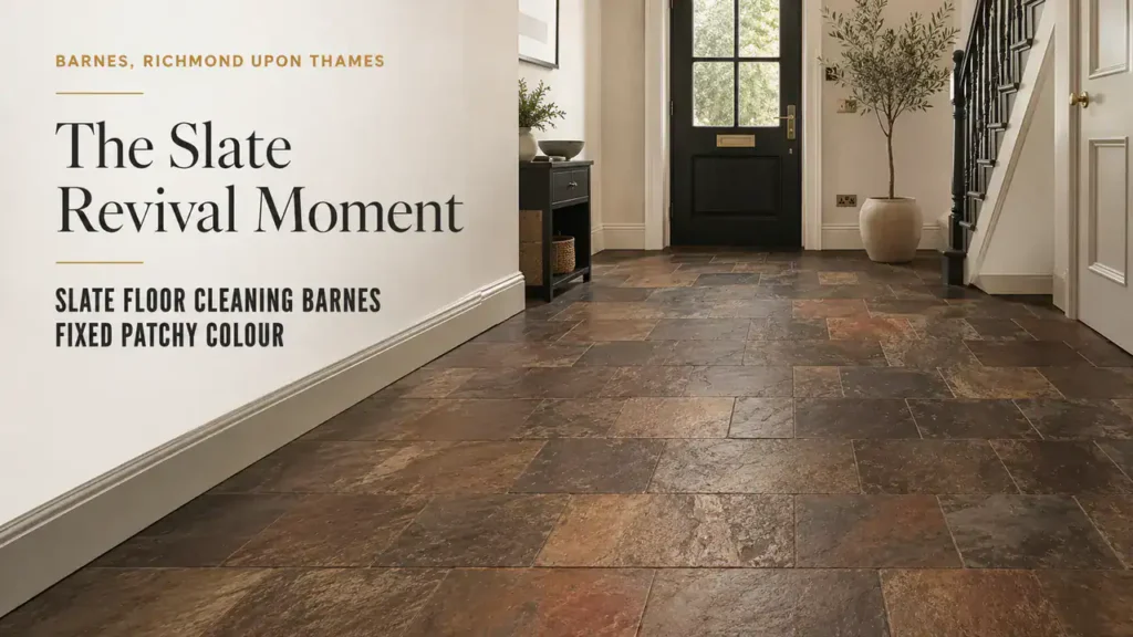 Slate Floor Cleaning for Vibrant Colours Restoration in Barnes